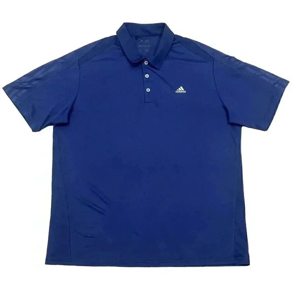 Adidas S/S Polo Shirt Mens XL Royal Blue Climacool 3S Trefoil Logo Golf Casual - Picture 1 of 12